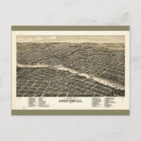 Bird's eye view Rockford Illinois (1880)
