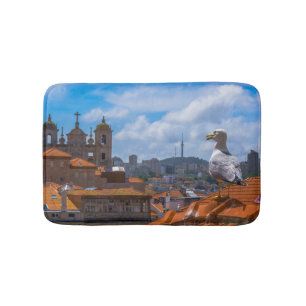 Birds Eye View Rooftops of Portugal Bath Mat