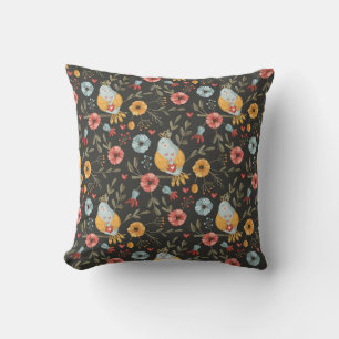 Birds Floral Bohemian Pattern Cushion