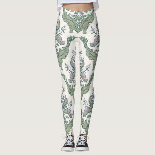 Birds Floral: Charming Seamless Pattern Leggings