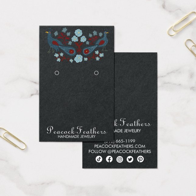 Birds Floral Earring Necklace Jewellery Display Ca (Office)