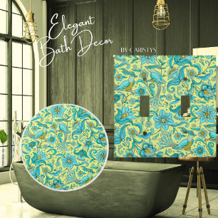 Birds Florals Blues, Yellow Ceramic Knob