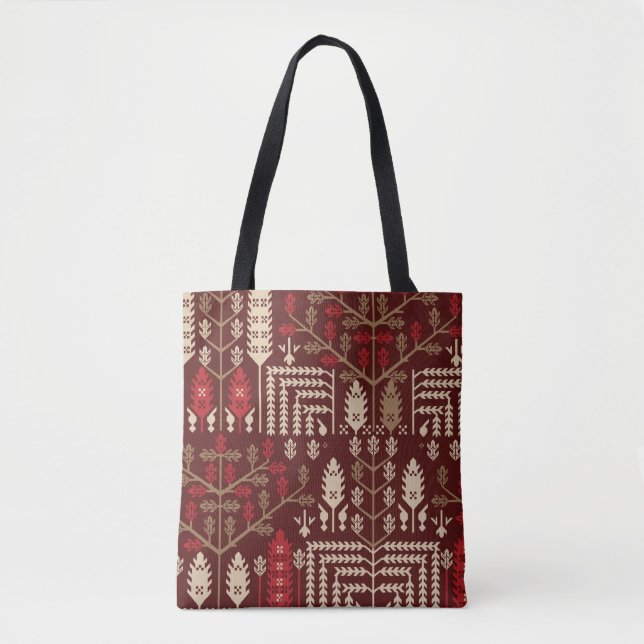 Birds Flowers Dark Blue Pattern Tote Bag (Front)