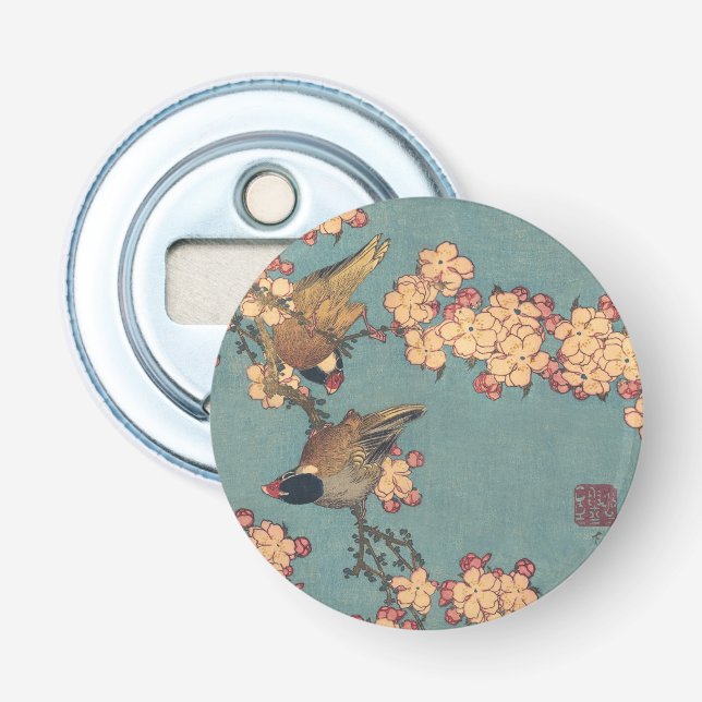 Birds Flowers Hokusai Japanese Art Bottle Opener (Front)