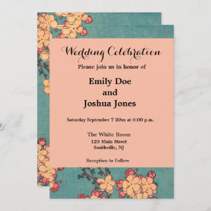 Birds Flowers Hokusai Japanese Art Invitation
