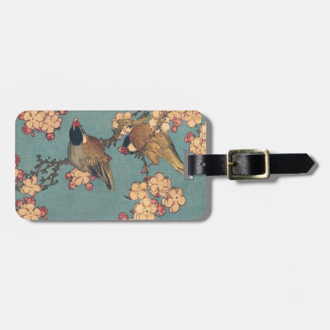 Birds Flowers Hokusai Japanese Art Luggage Tag (Front Horizontal)
