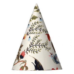 Birds & Flowers: Seamless Floral Design Party Hat