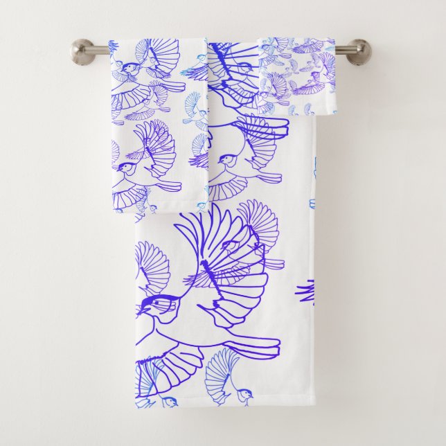 Birds Flying bird pattern  Bath Towel Set (Insitu)