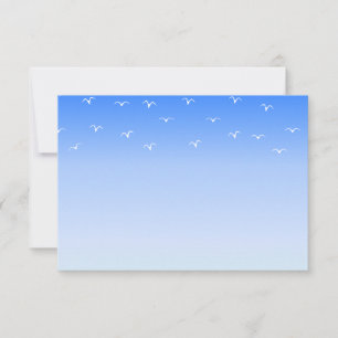 Birds Flying In Blue Sky Blank Card