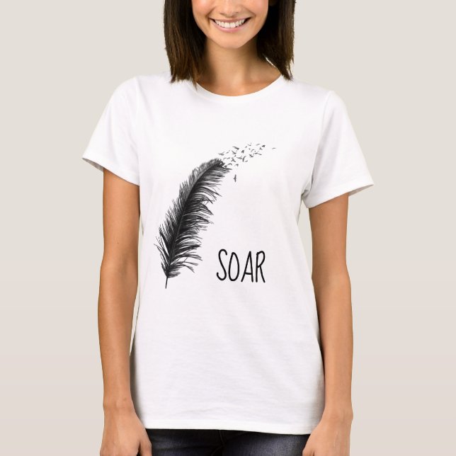 birds flying out of feather T-Shirt (Front)
