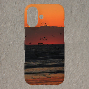Birds Flying Over Ocean Sunrise Photo iPhone 16 Case