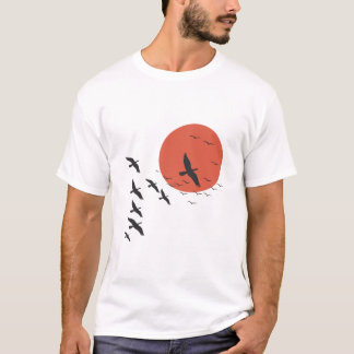 Birds Flying Over the Sun T-Shirt