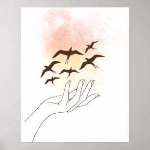 Birds flying  poster