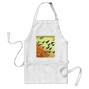 Birds Flying Red Moon Standard Apron