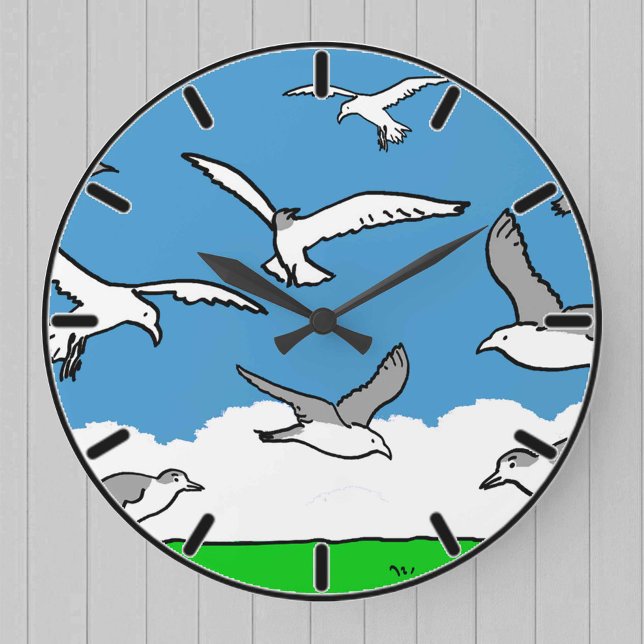 Birds Flying Seagulls on a Large Clock (Creator Uploaded)