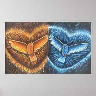 Birds Flying Together- Poster