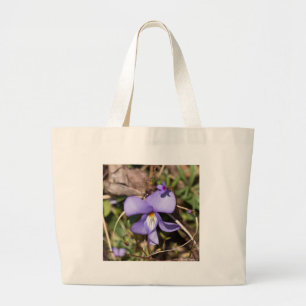 Birds-Foot Violet w/ Bluets Large Tote Bag