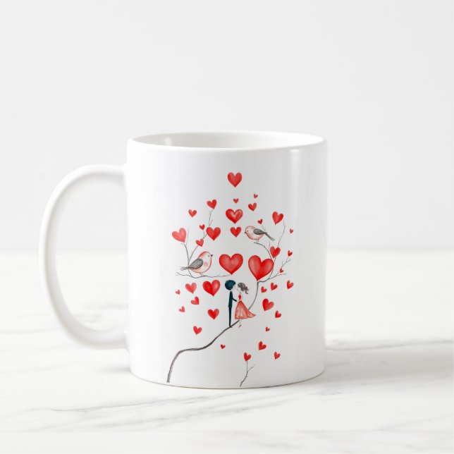 Birds for Valentine's Day Coffee Mug (Left)