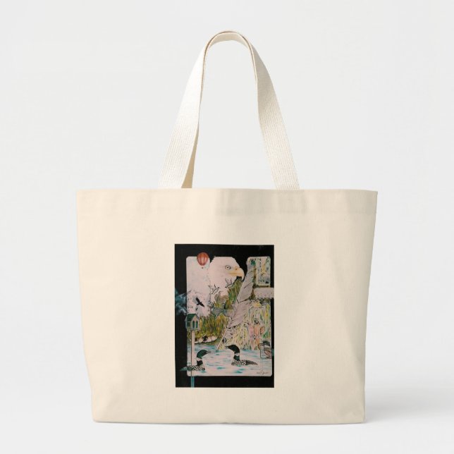 Birds from A to L Large Tote Bag (Front)