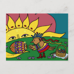 Bird's Gift from the Sun Ukrainian Folk Art Postcard