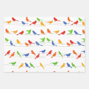 Birds Gift Wrapping Paper Sheet.