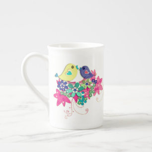 Birds, glass espresso cup