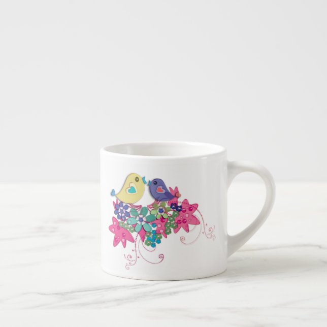 Birds, glass espresso cup (Right)