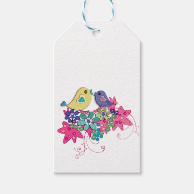 Birds, glass gift tags (Front)