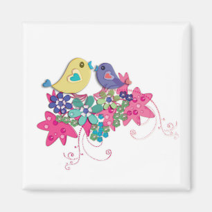 Birds, glass magnet