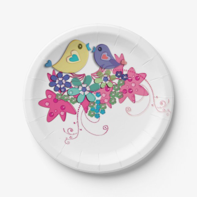 Birds, glass paper plate (Front)