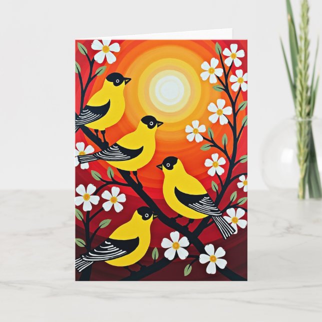 Birds Graphic Birthday Card (Front)