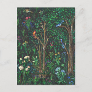 "Birds in a Mediaeval Forest." (Pond Detail) Postcard