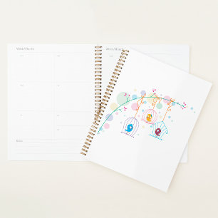 Birds In Cages Spiral Planner