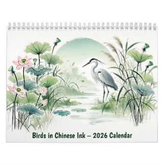 Birds in Chinese Ink – 2026 Calendar