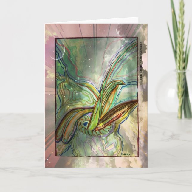"Birds in Flight" Card (Front)