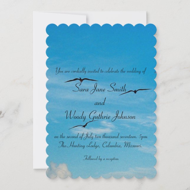 Birds in Flight Wedding Invitaton Invitation (Front)