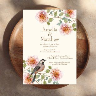 Birds in Flowers Wedding Invitation
