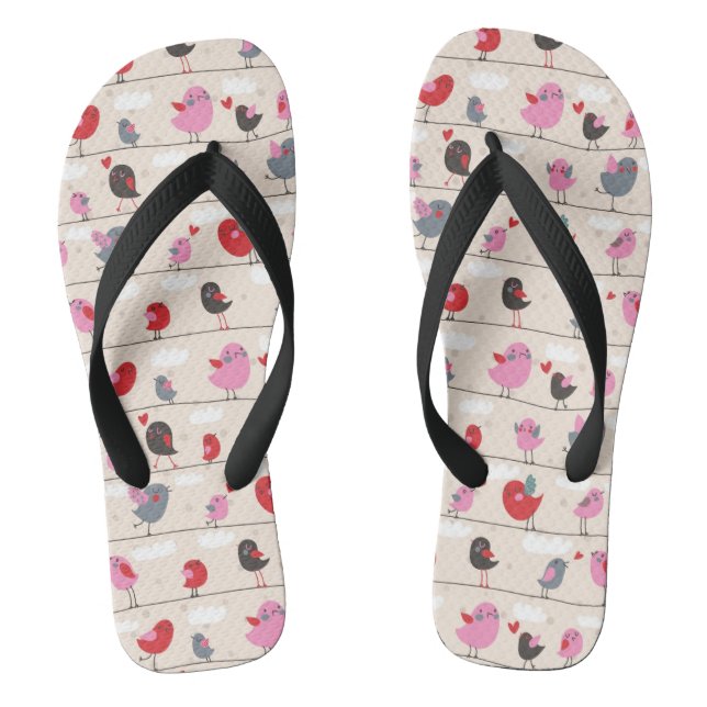Birds in Love Flip Flops (Footbed)