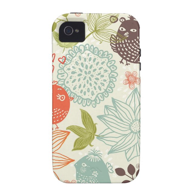 birds in love iphone 4/4s tough case (Back)