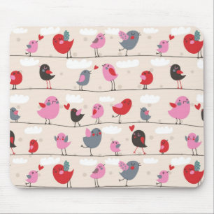 Birds in Love Mouse Mat