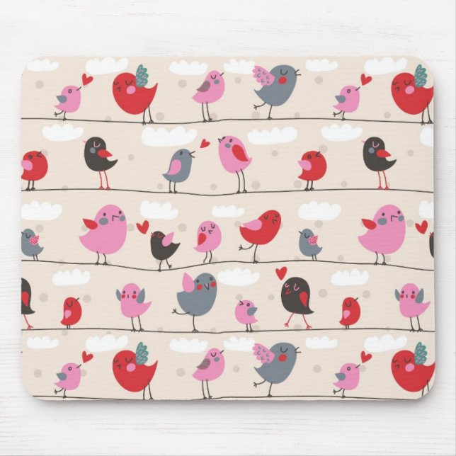 Birds in Love Mouse Mat (Front)