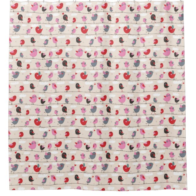 Birds in Love Shower Curtain (Front)