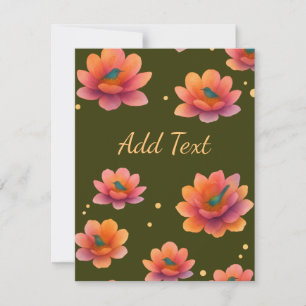 Birds in Magnolias with Dark Olive background Card