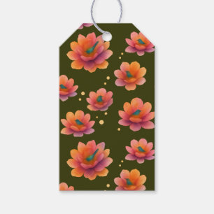 Birds in Magnolias with Dark Olive background,  Gift Tags