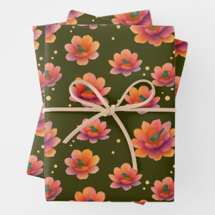Birds in Magnolias Wrapping Paper Sheet