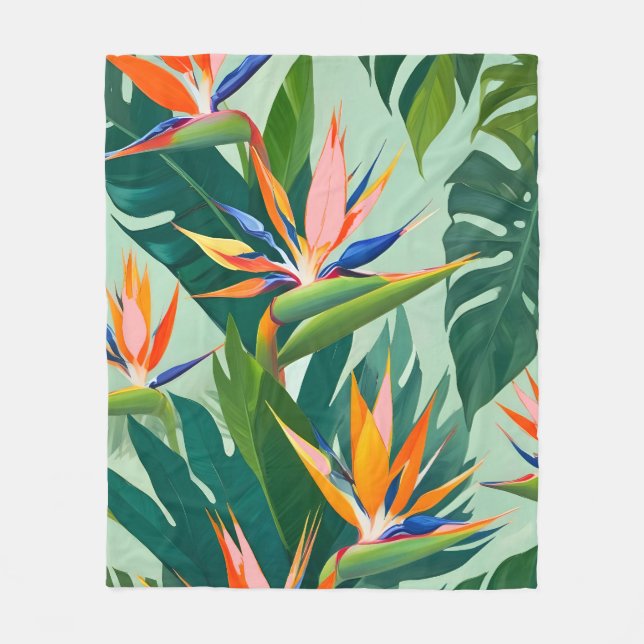Birds in Paradise Fleece Blanket (Front)