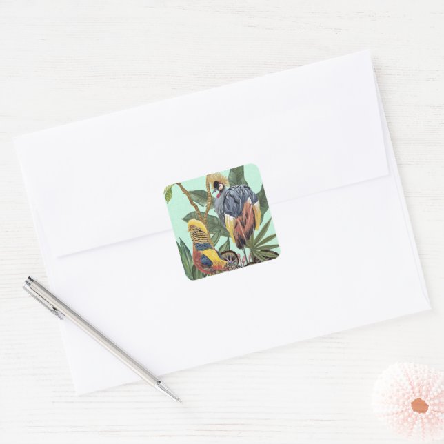 Birds in Paradise - Large Birds Square Sticker (Envelope)