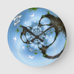 Birds in Paradise Round Clock