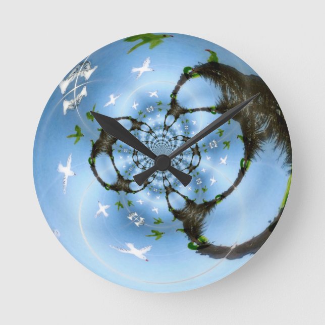 Birds in Paradise Round Clock (Front)