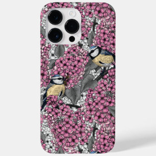 Birds in pink lilac garden Case-Mate iPhone 14 pro max case
